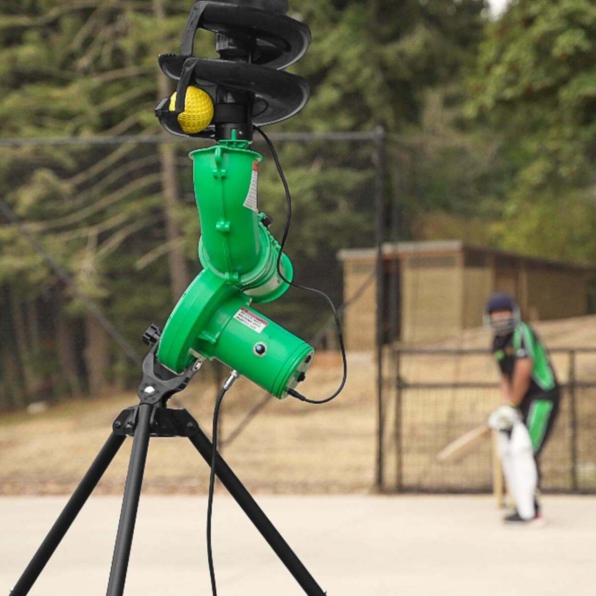 Premium Dimple Cricket Bowling Machine Ball | High-Visibility Yellow