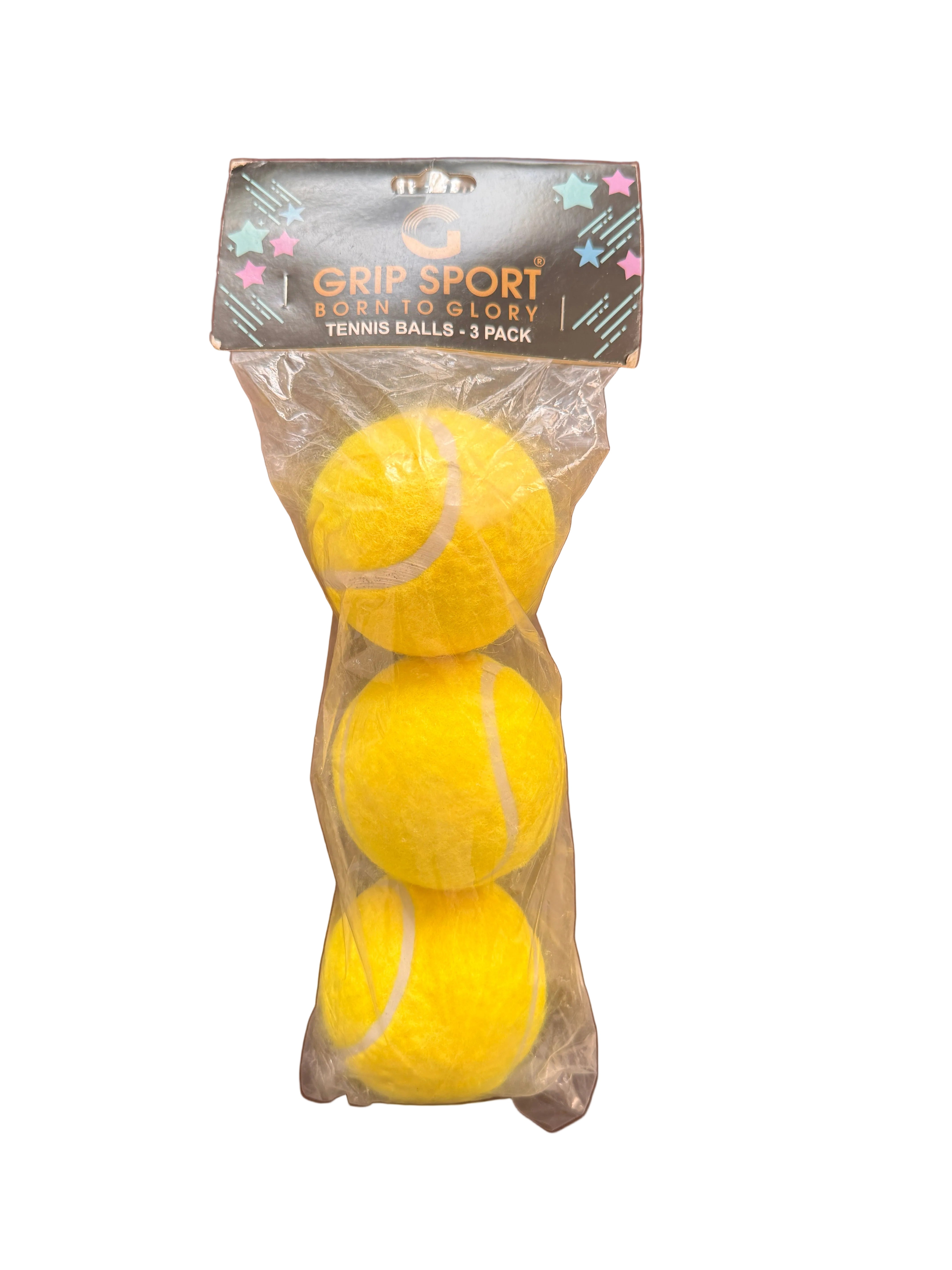 GRIP SPORT Standard Tennis Balls (3-Pack) | Durable Rubber Training & Practice Balls