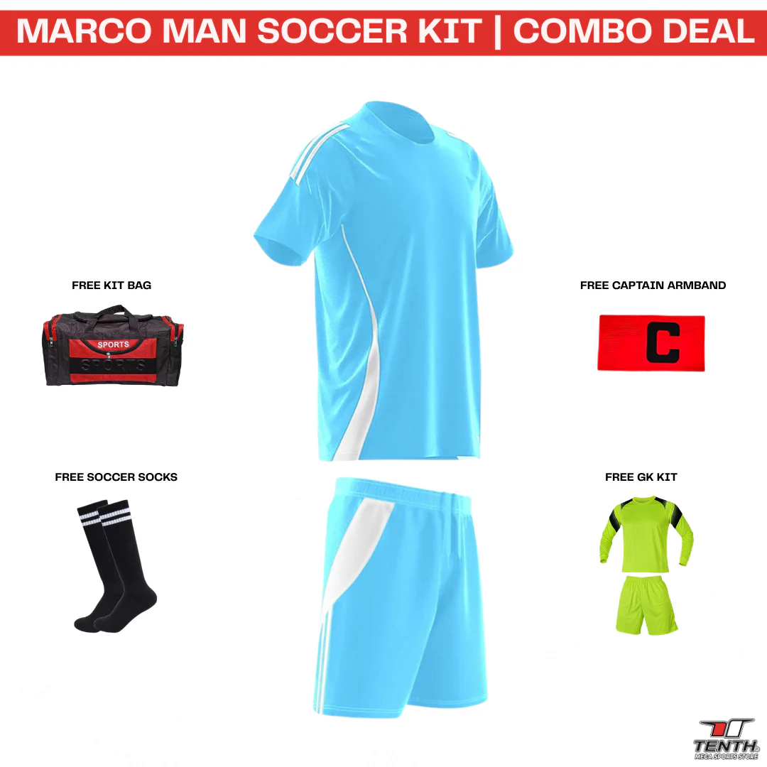 Marco Man Soccer Kit Basic Combo | Full Football Team Uniform Set
