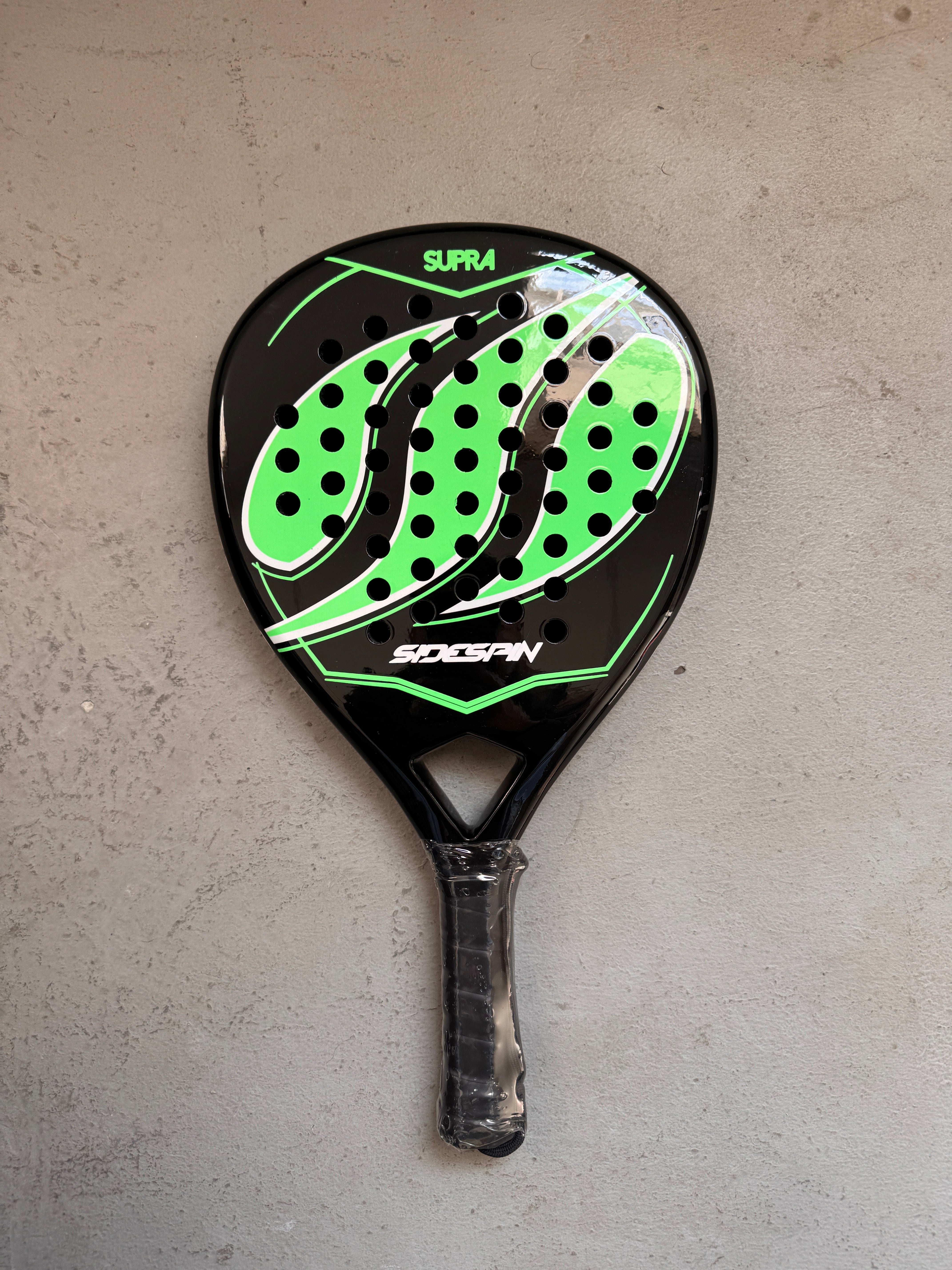 Athlito Supra Sidespin Edition Padel Racket – Gloss Black & Vibrant Green | Gloss Blue & Black