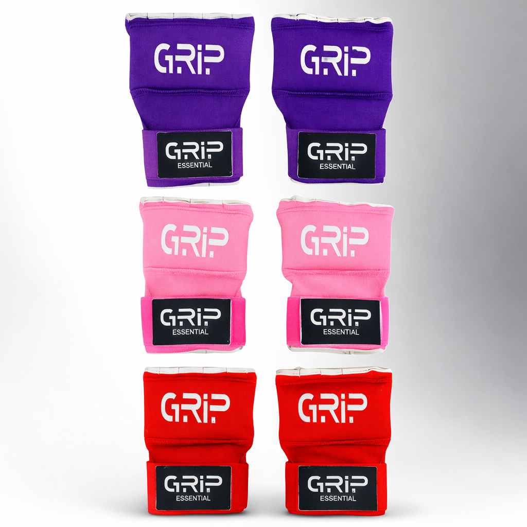 Grip FS boxing gel gloves purple pink red training gloves with wrist wrap and gel padding for boxing practice