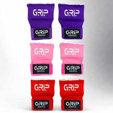 Grip FS boxing gel gloves purple pink red training gloves with wrist wrap and gel padding for boxing practice