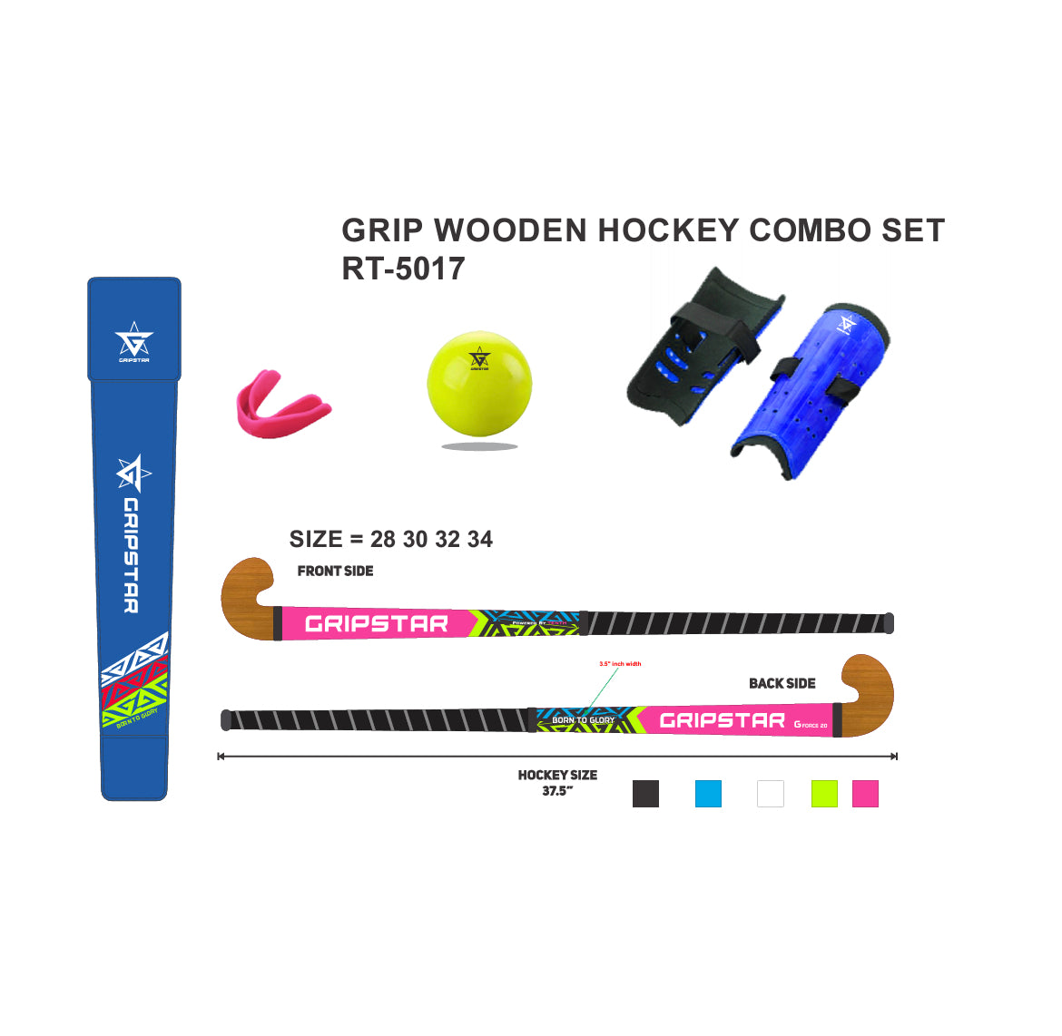 GRIPSTAR Junior Elite Performance Starter Pack Hockey Kit Pink | Blue