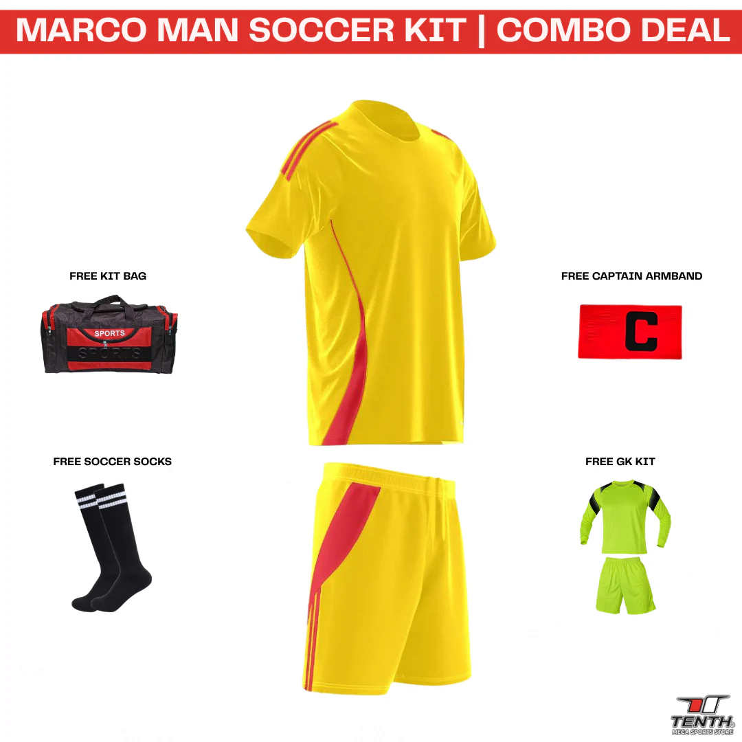 Marco Man Soccer Kit Basic Combo | Full Football Team Uniform Set