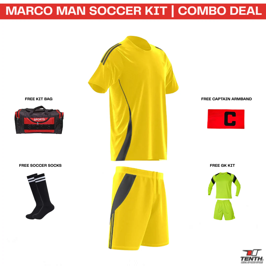 Marco Man Soccer Kit Basic Combo | Full Football Team Uniform Set