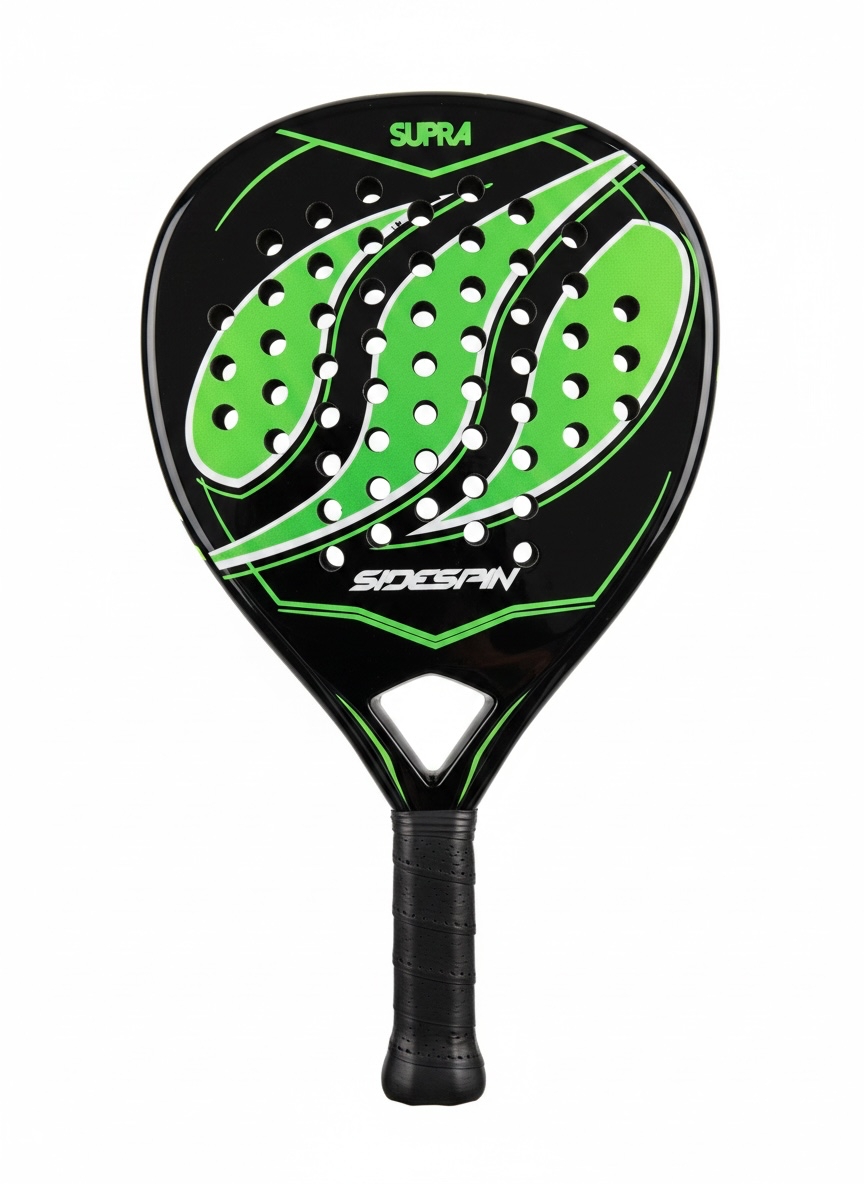 Athlito Supra Sidespin Edition Padel Racket – Gloss Black & Vibrant Green | Gloss Blue & Black