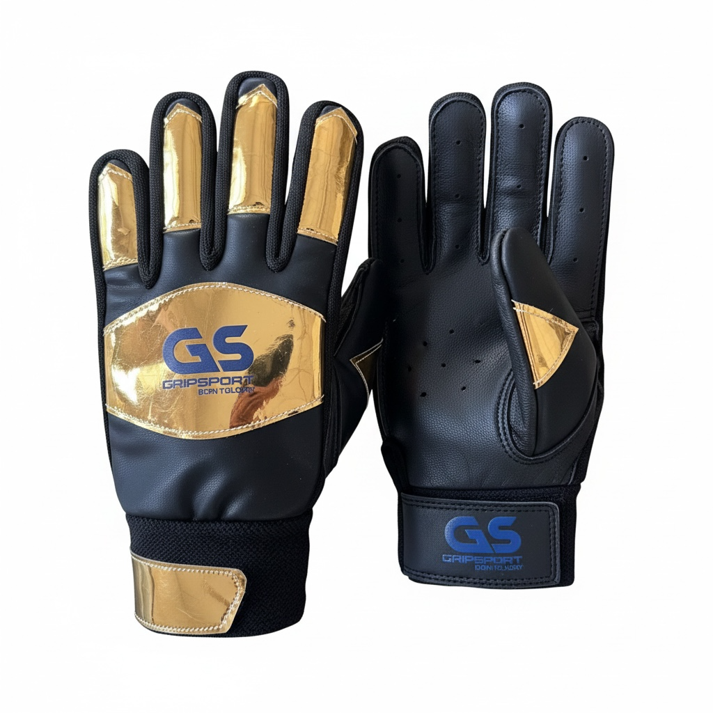 GS Indoor Cricket Shiny Gold Batting Gloves