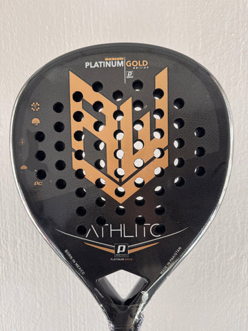 Athlito Mexico Pro Platinum Gold Edition 3K Carbon Padel Racket – Black & Metallic Gold