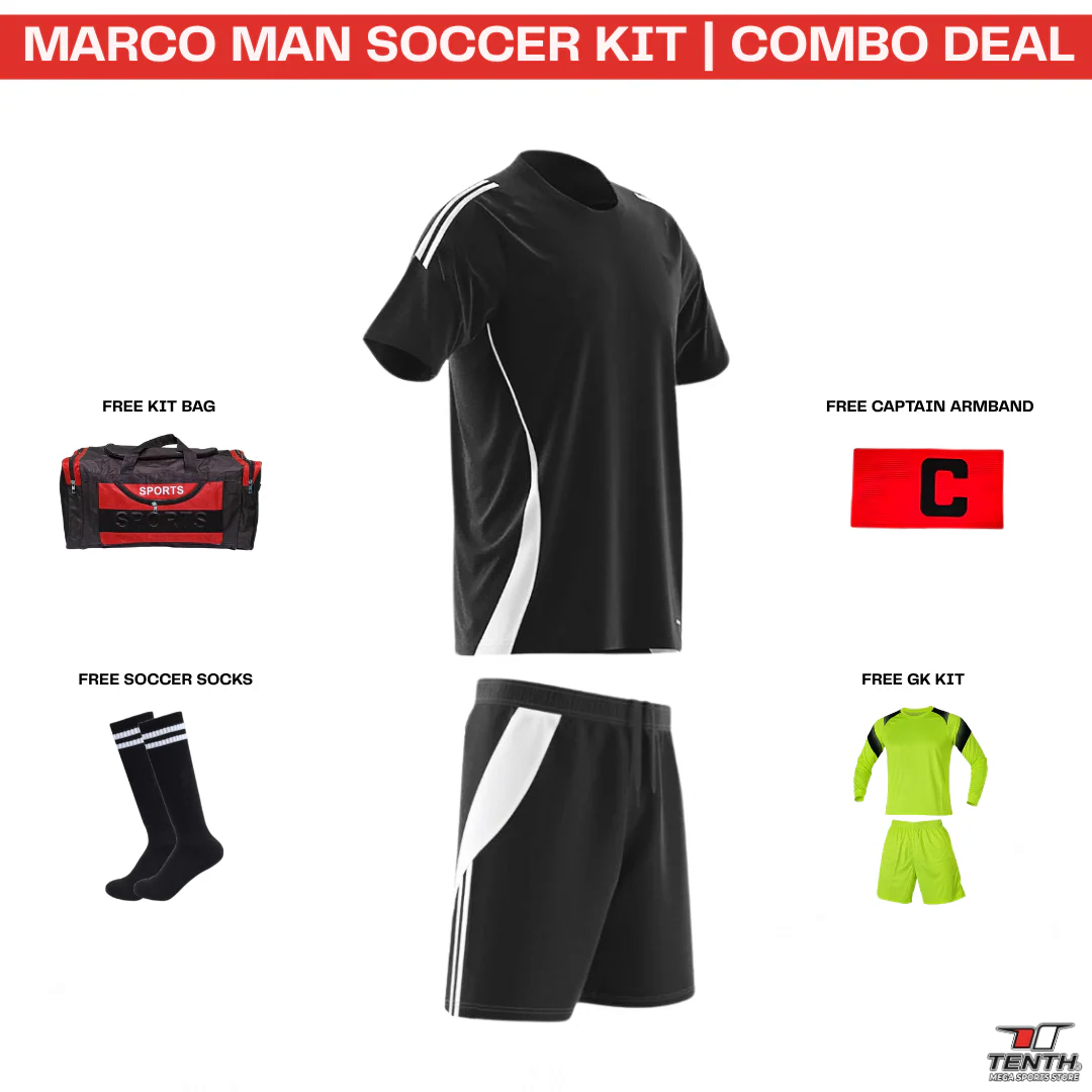 Marco Man Soccer Kit Basic Combo | Full Football Team Uniform Set