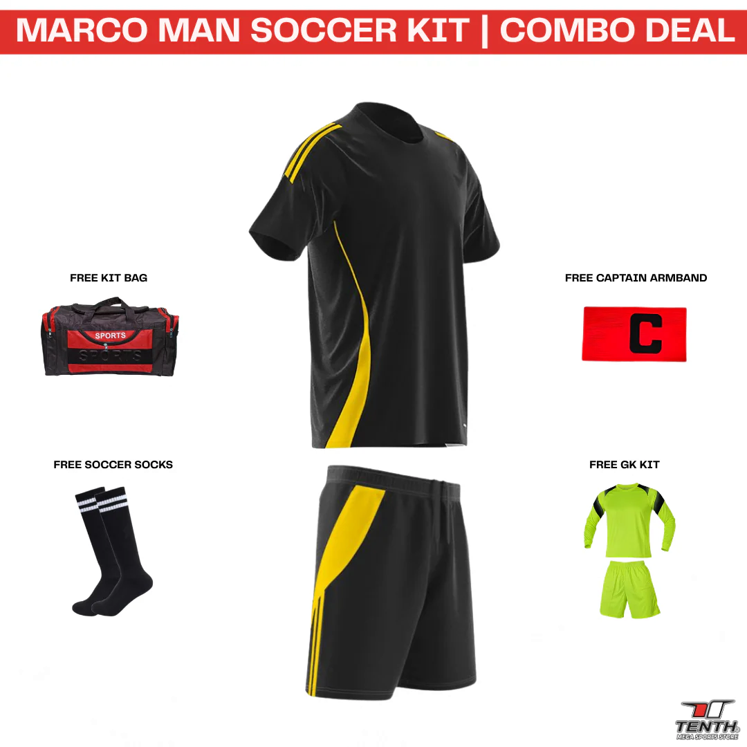Marco Man Soccer Kit Basic Combo | Full Football Team Uniform Set