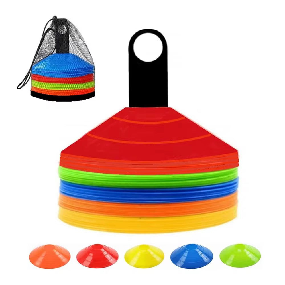 Grip Agility Flat Disc Cones Set – 50 Pieces Multicolor Sports & Speed Training Cones
