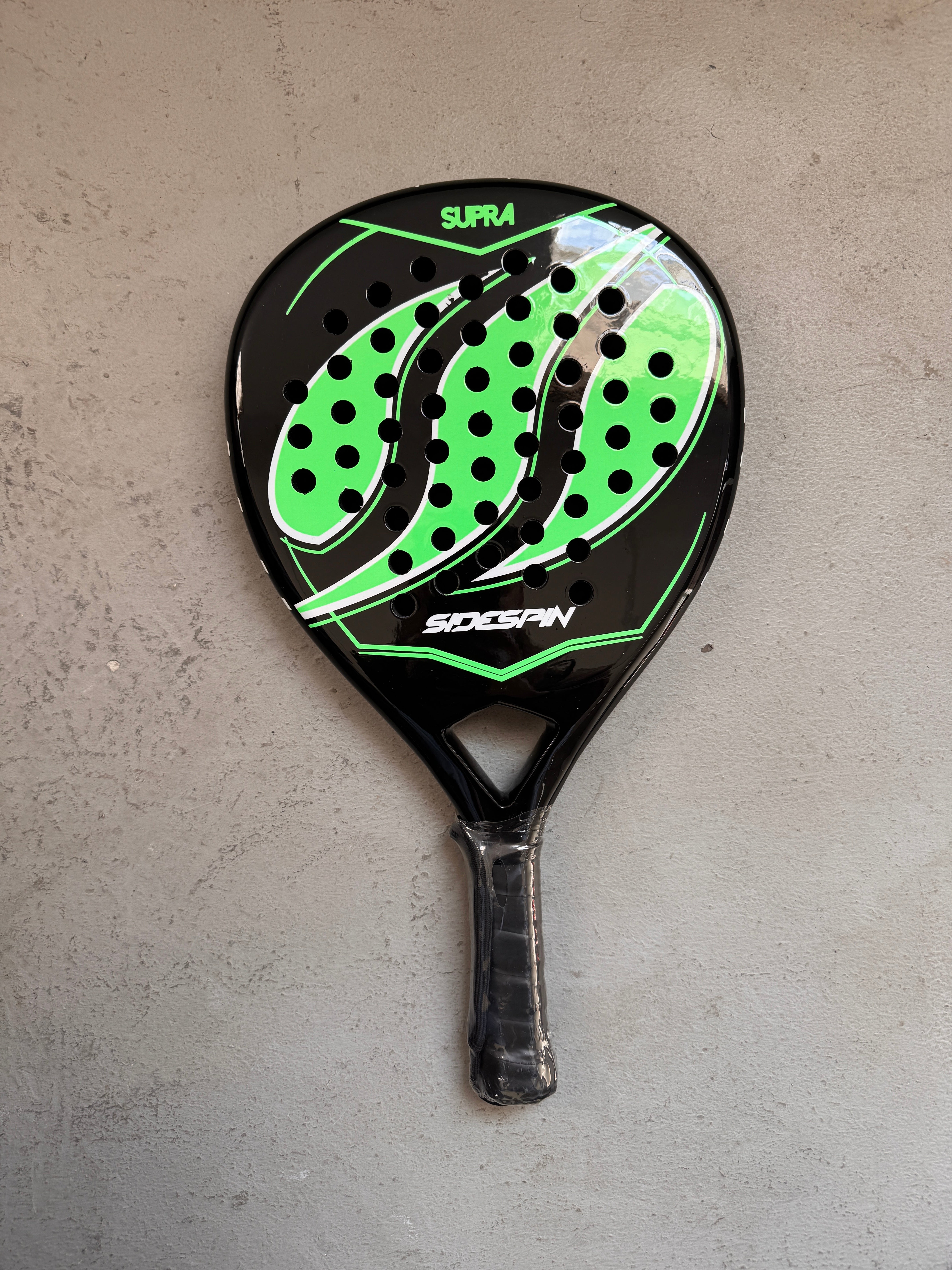 Athlito Supra Sidespin Edition Padel Racket – Gloss Black & Vibrant Green | Gloss Blue & Black