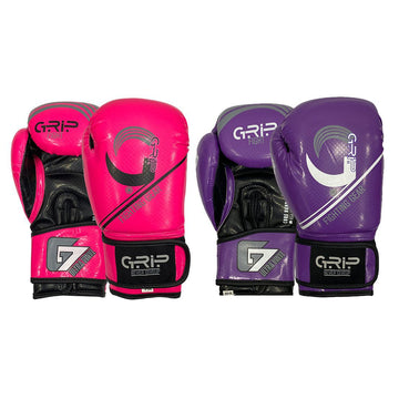 Grip G8 genuine leather boxing gloves pink and purple training gloves