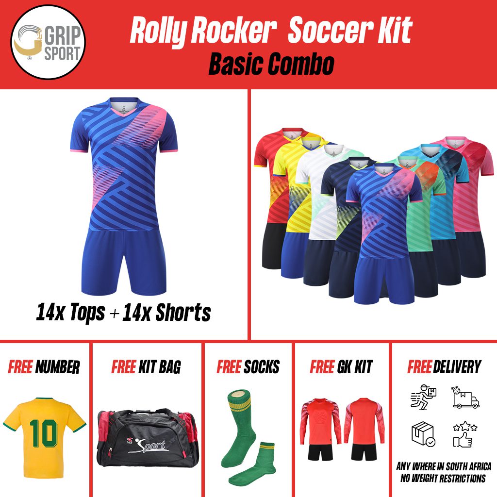 Grip Rolly Rocker Soccer Kit basic combo with team uniforms and essential football accessories