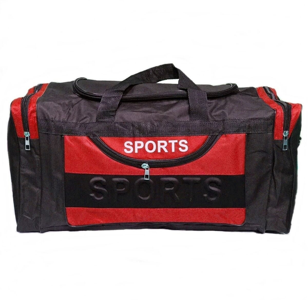 Grip soccer kit bag red and black football gear bag with shoulder strap front view