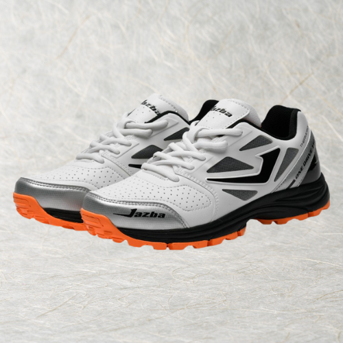 HS Jazba OneDrive 110 cricket shoes white black with breathable mesh and durable rubber grip outsole