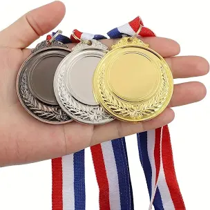 Premium Blank Medals Set – Gold, Silver & Bronze (Plain for Custom Engraving)