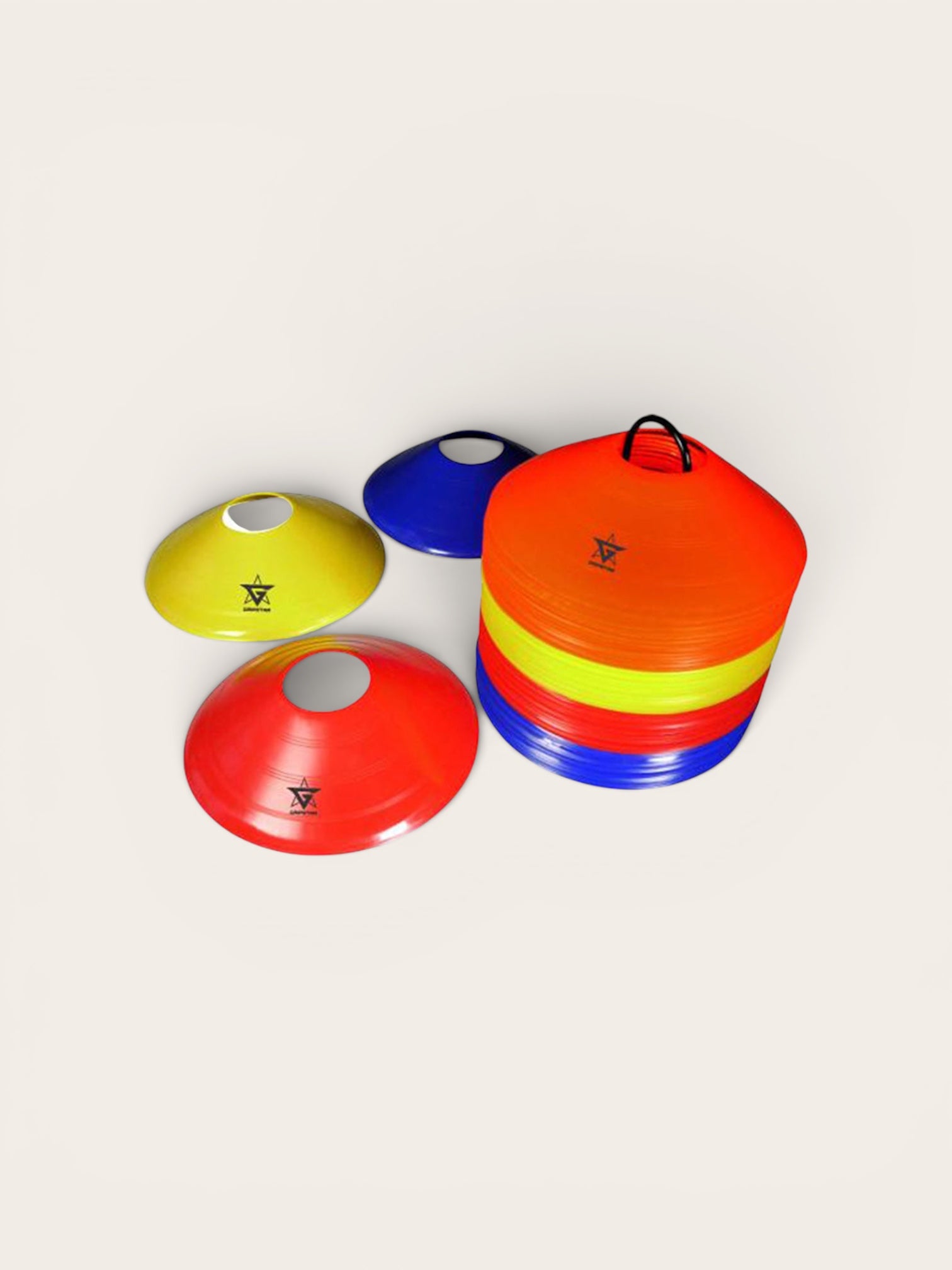 Grip Star Premium Flat Marker Cone Set - 50 Pack