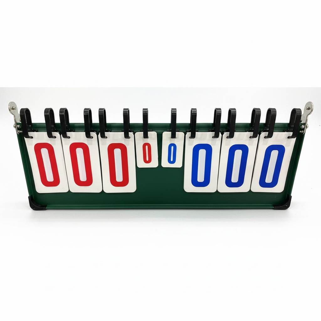 6-Digit Portable Tabletop Flip Scoreboard (Red & Blue)