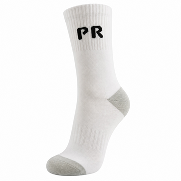 Performance Crew Sports Socks with Reinforced Cushioning – White / Grey