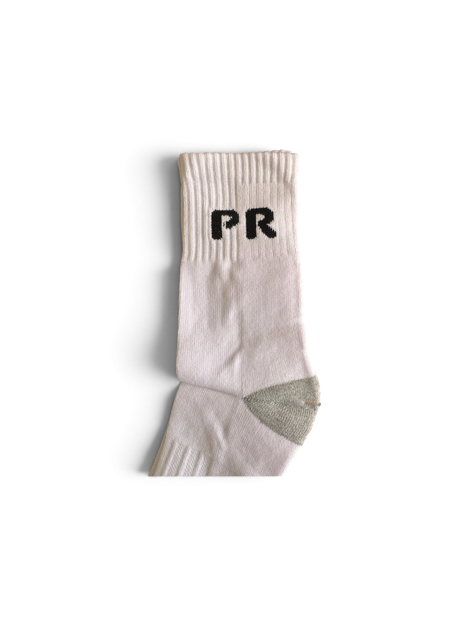 Performance Crew Sports Socks with Reinforced Cushioning – White / Grey