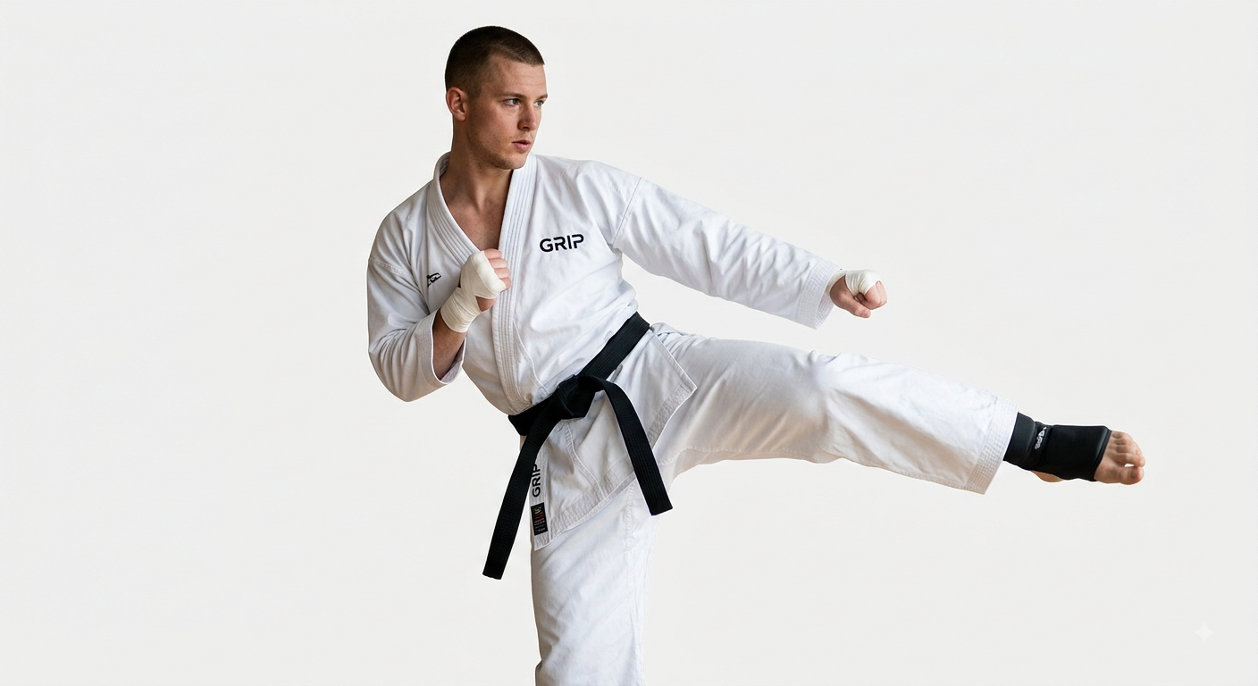 Classic Plain White Beginner Karate Gi Uniform (Jacket, Pants & White Belt Set)