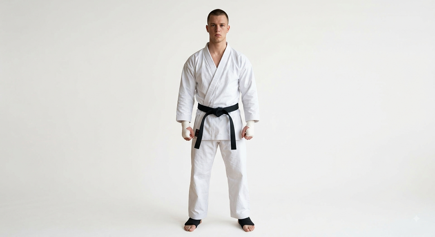 Classic Plain White Beginner Karate Gi Uniform (Jacket, Pants & White Belt Set)