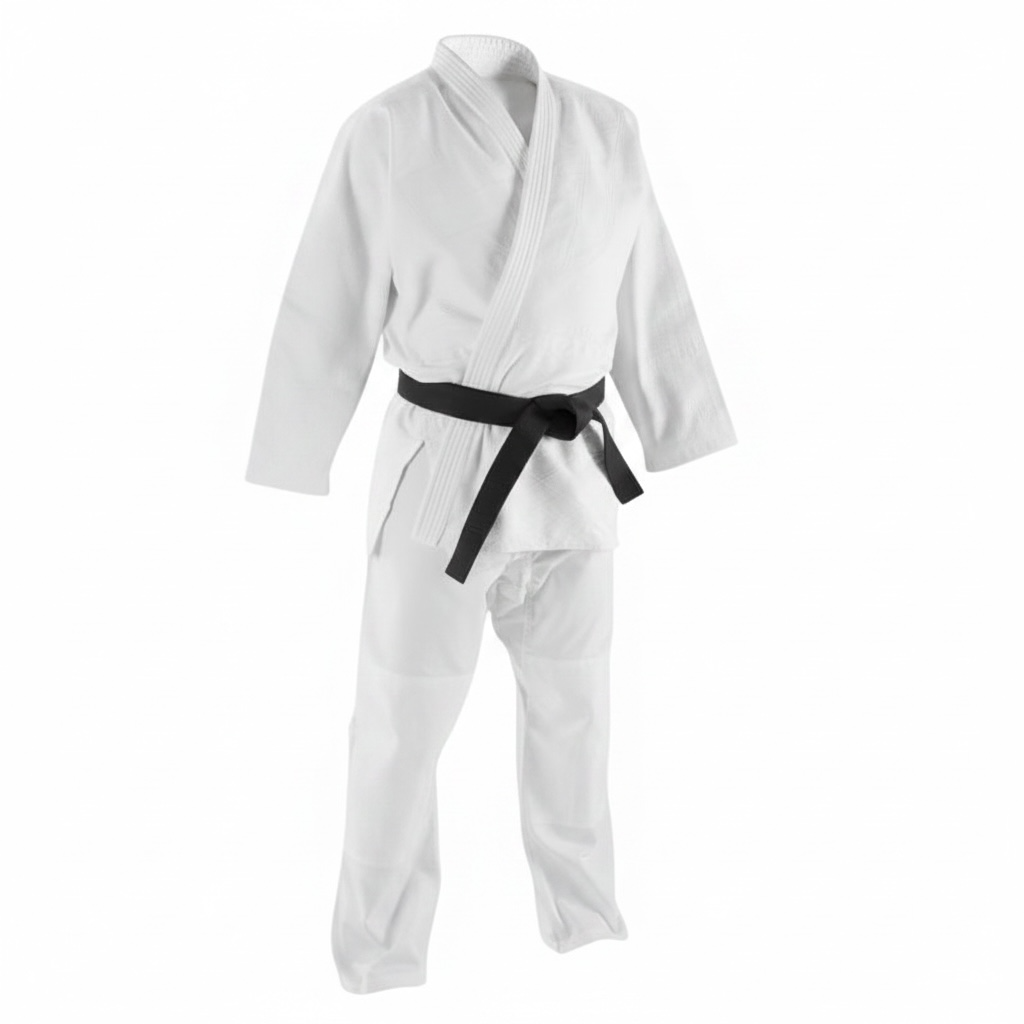 Classic Plain White Beginner Karate Gi Uniform (Jacket, Pants & White Belt Set)