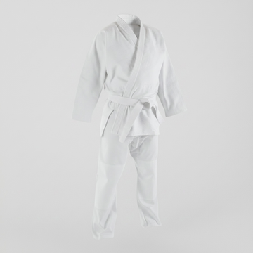 Classic Plain White Beginner Karate Gi Uniform (Jacket, Pants & White Belt Set)