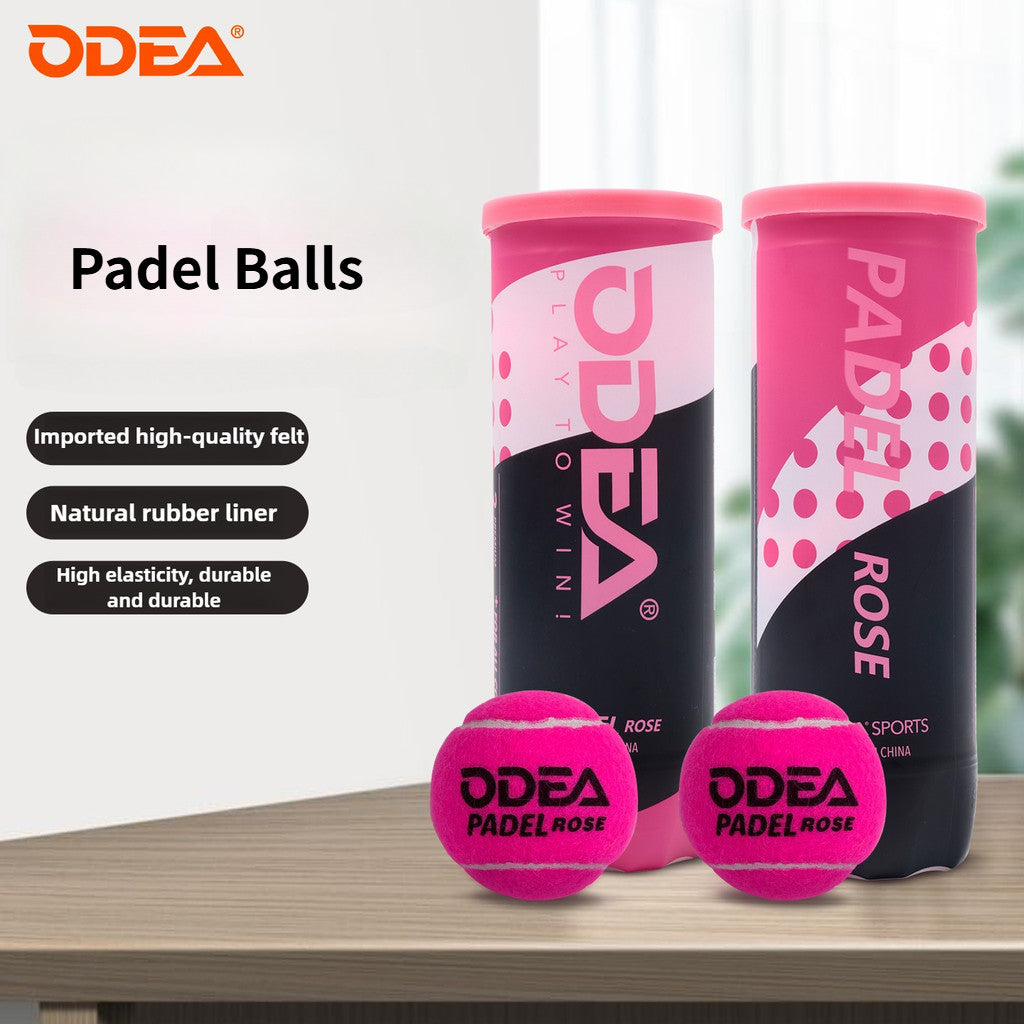 ODEA Premium Rose Pink Padel Balls | High-Performance 3-Ball Pack