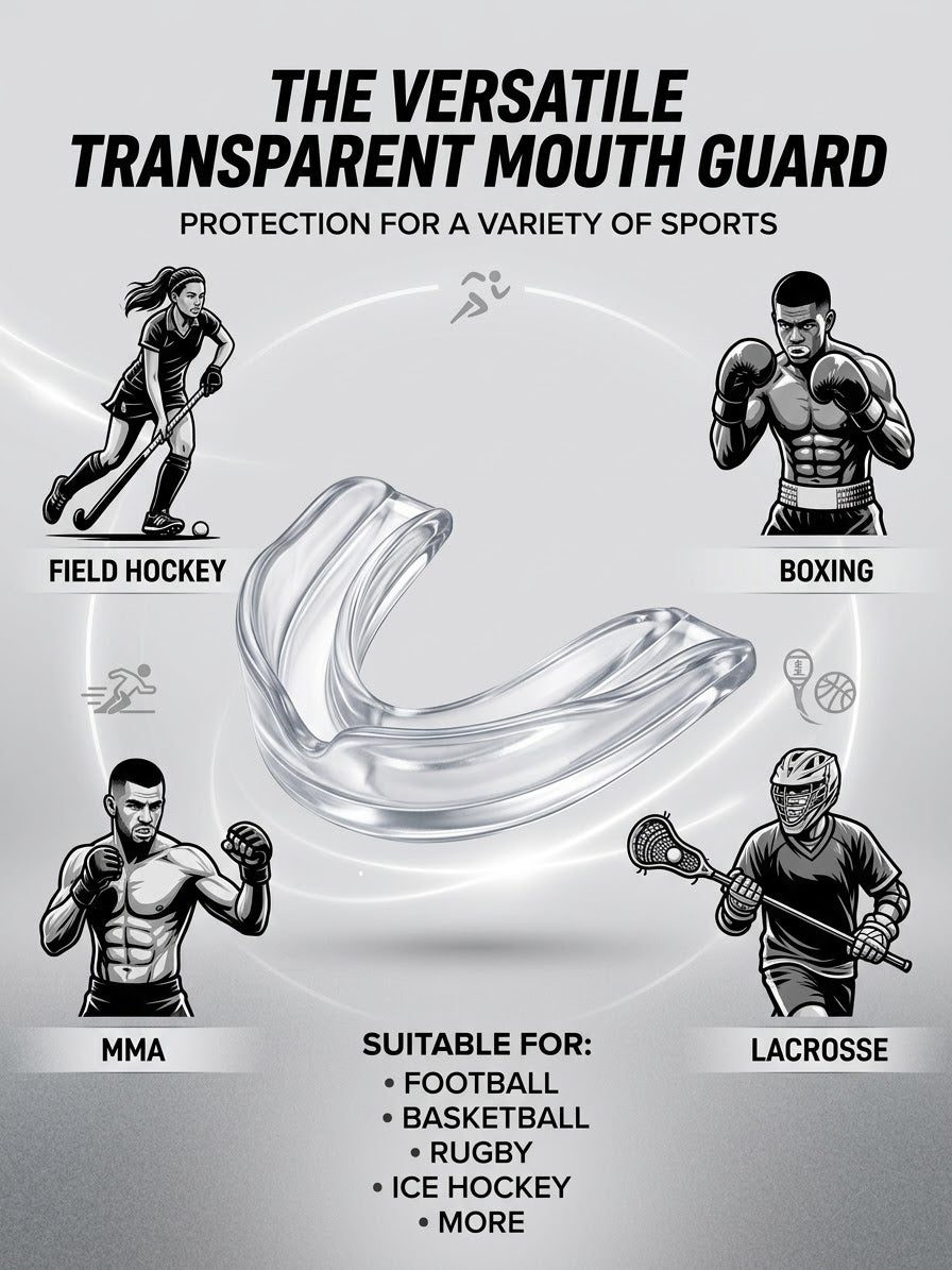 Crystal-Clear Sports Mouth Guard – Heavy-Duty Protection for All Sports