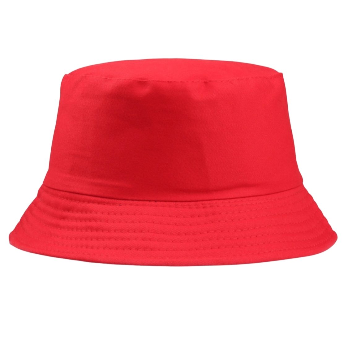 Plain bucket hat red color cotton acrylic breathable hat front view