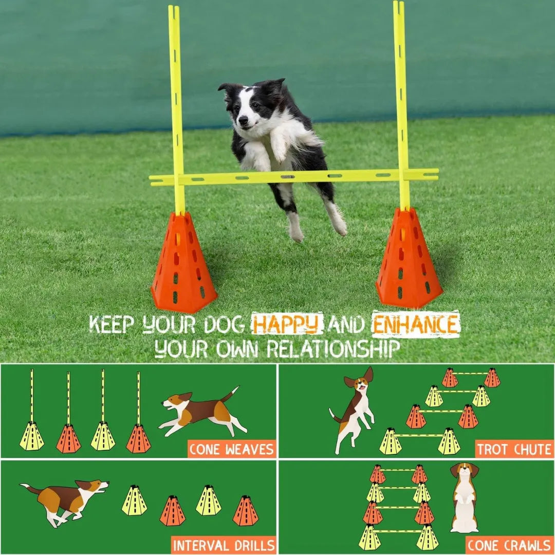 Adjustable Agility Hurdle Cone Set | Multi-Height Training Hurdles