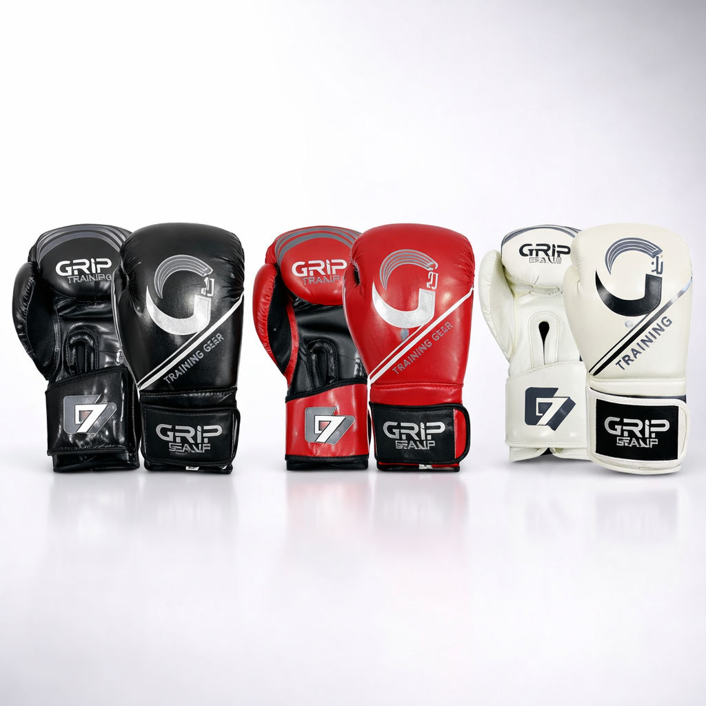 Grip FS G7 Supreme vinyl boxing gloves black red white training gloves for boxing and sparring