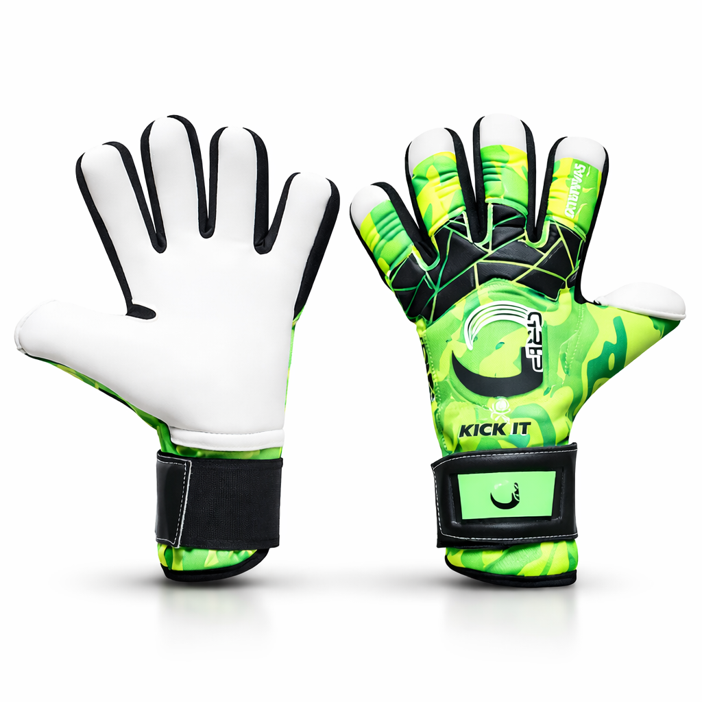 Bold goalkeeper gloves with vibrant camo design professional soccer goalie gloves