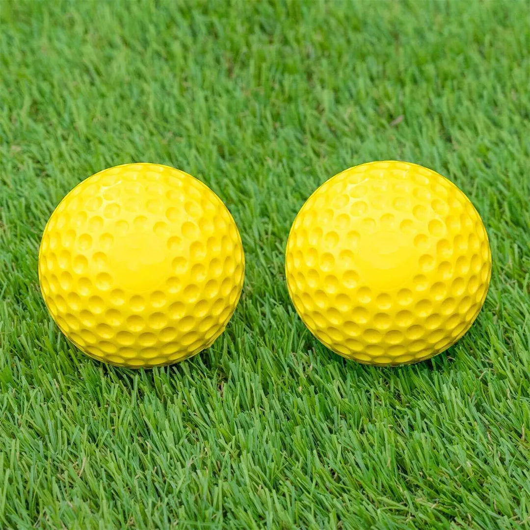Premium Dimple Cricket Bowling Machine Ball | High-Visibility Yellow