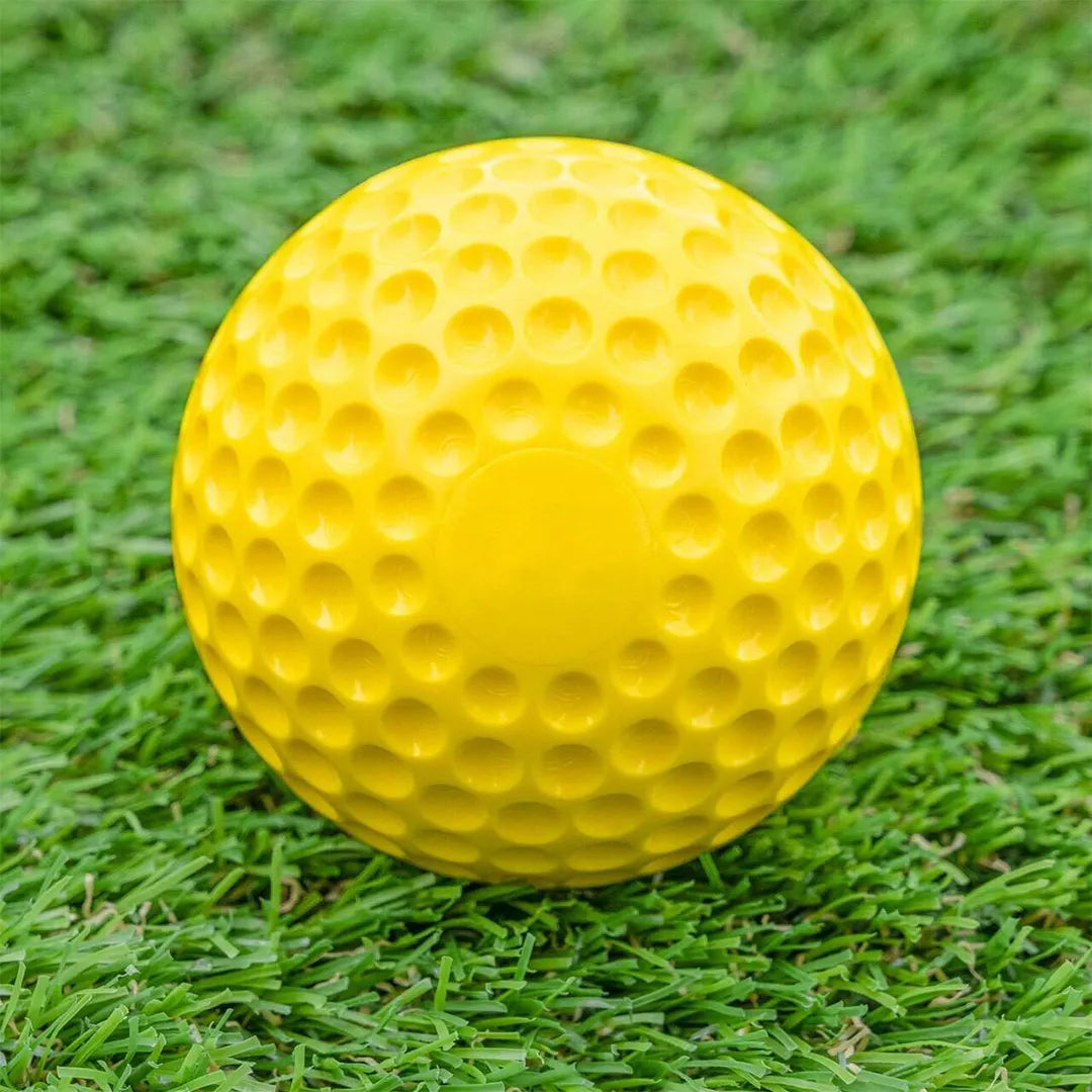 Premium Dimple Cricket Bowling Machine Ball | High-Visibility Yellow