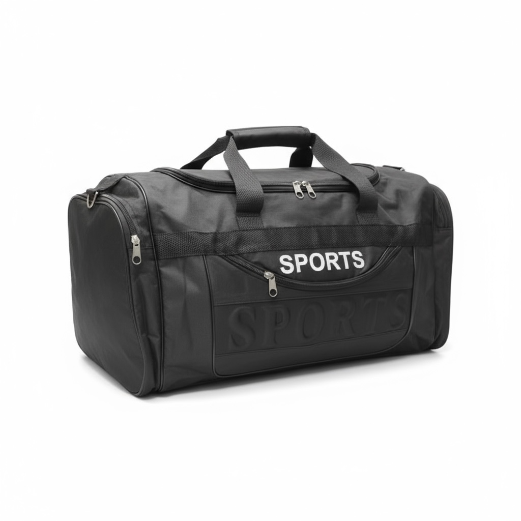 Grip soccer kit bag black football gear bag with shoulder strap front view