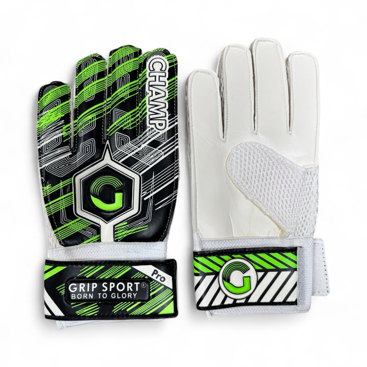GRIP SPORT Soccer Goal Keeper Gloves - Pro Champ         Black/Orange &amp; Black/Green