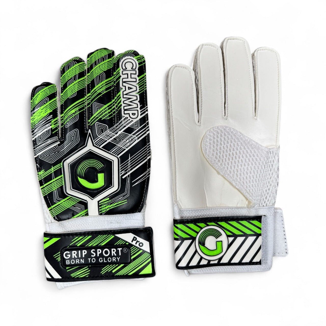 GRIP SPORT Soccer Goal Keeper Gloves - Pro Champ         Black/Orange &amp; Black/Green