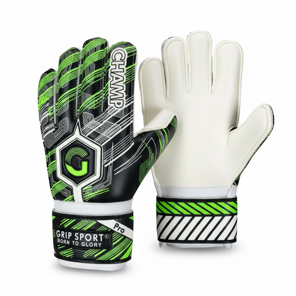 GRIP SPORT Soccer Goal Keeper Gloves - Pro Champ         Black/Orange &amp; Black/Green