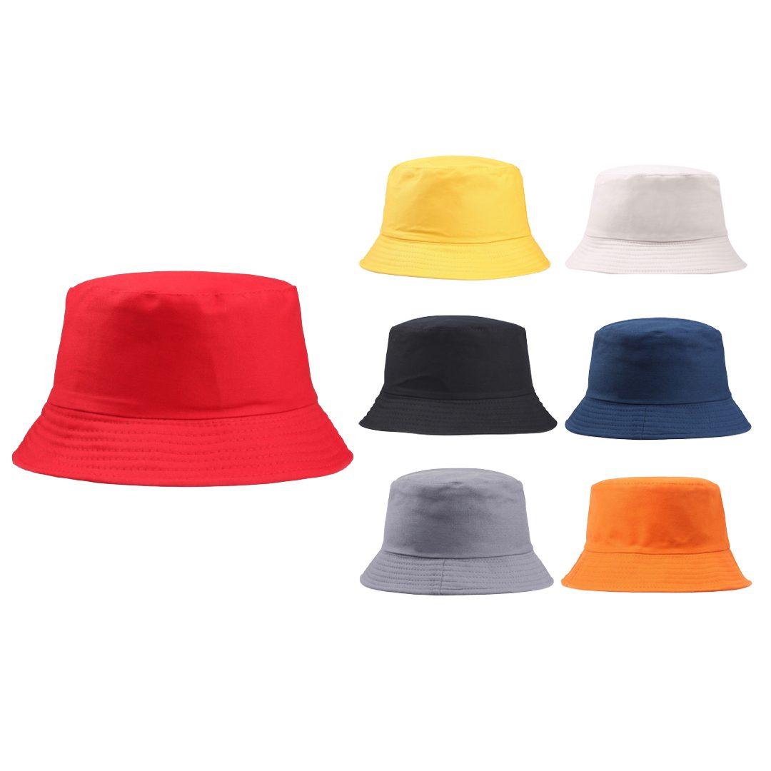 Plain bucket hat multiple colors cotton acrylic breathable hat front view